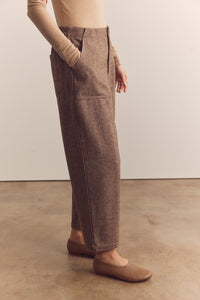 Wool blend baby herringbone pants