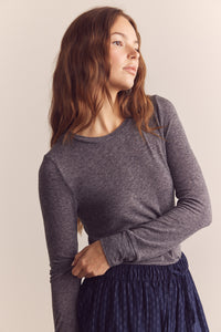 Wool blend lightweight knit top