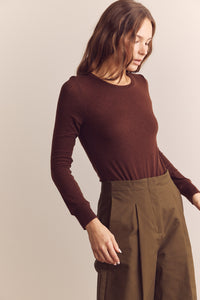 Wool blend lightweight knit top