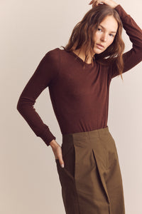 Wool blend lightweight knit top