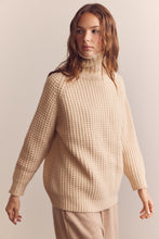 Load image into Gallery viewer, Wool turtleneck waffle sweater
