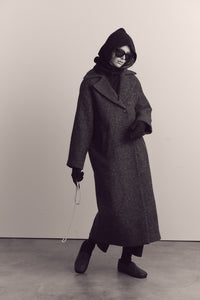 Wool blend maxi coat