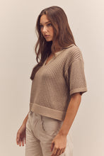 Load image into Gallery viewer, Collar textured sweater top
