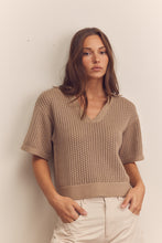 Load image into Gallery viewer, Collar textured sweater top
