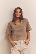 Load image into Gallery viewer, Collar textured sweater top
