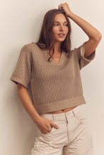 Load image into Gallery viewer, Collar textured sweater top
