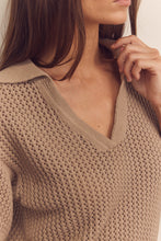 Load image into Gallery viewer, Collar textured sweater top
