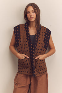 Quilted tie waist vest