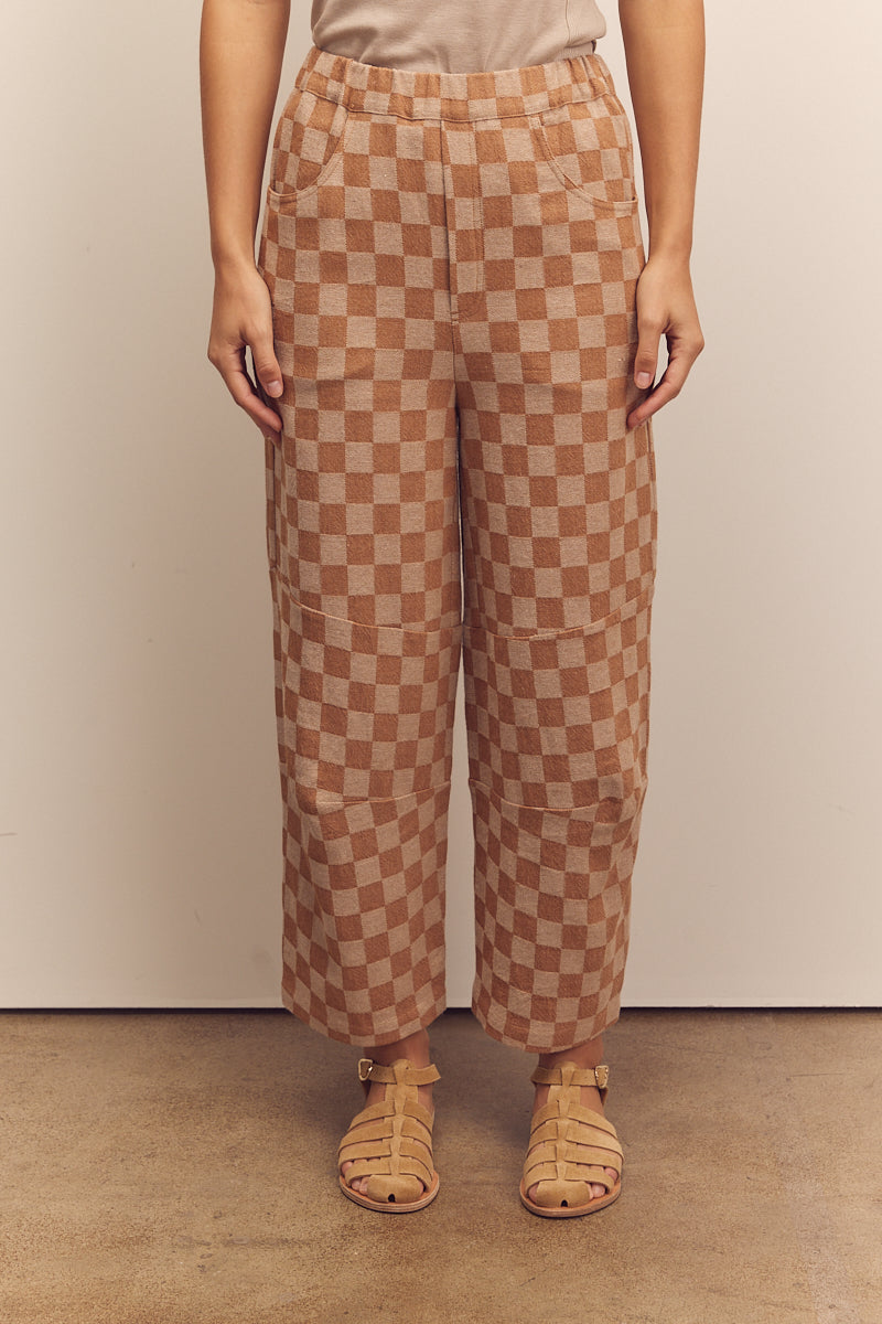 Gingham easy pants