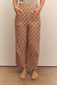 Gingham easy pants