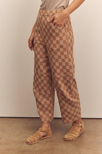 Gingham easy pants