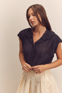 Ruffled collar blouse