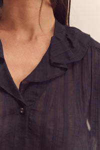 Ruffled collar blouse