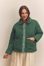 Load image into Gallery viewer, Quilted round collar button down jacket
