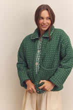 Load image into Gallery viewer, Quilted round collar button down jacket
