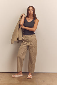 Mid-rise cotton trousers