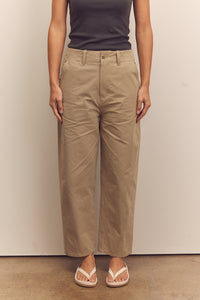 Mid-rise cotton trousers