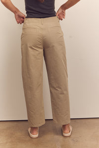 Mid-rise cotton trousers