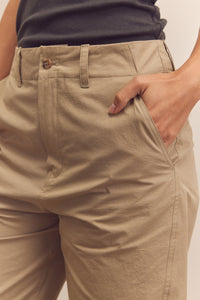 Mid-rise cotton trousers