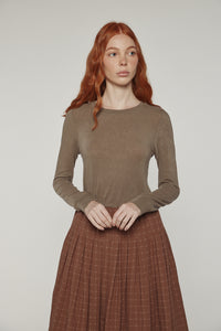 Wool blend lightweight knit top