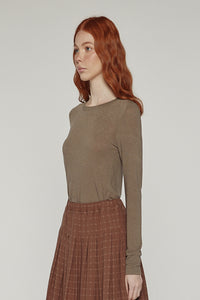 Wool blend lightweight knit top