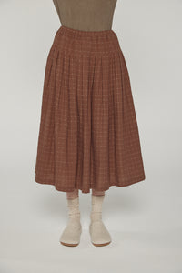 Pleated waist tie skirt
