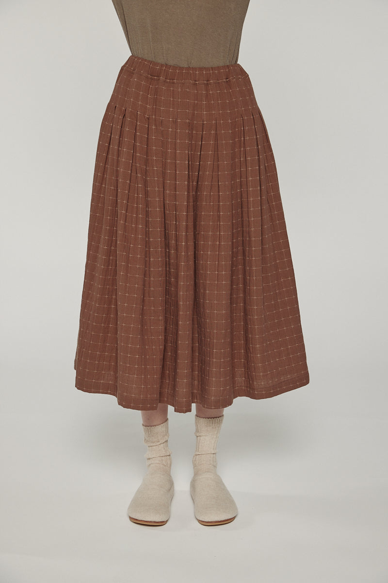 Pleated waist tie skirt
