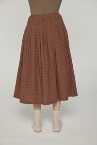Pleated waist tie skirt