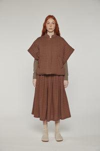Pleated waist tie skirt