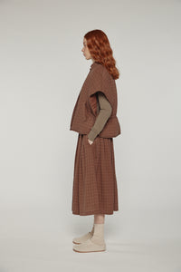 Pleated waist tie skirt
