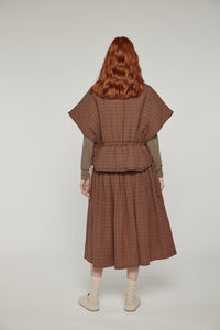 Pleated waist tie skirt