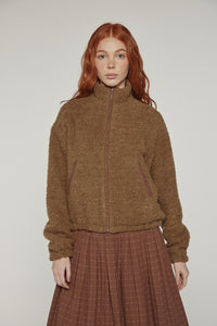 Wool high-neck bomber jacket