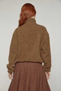 Wool high-neck bomber jacket
