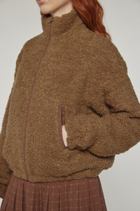 Wool high-neck bomber jacket