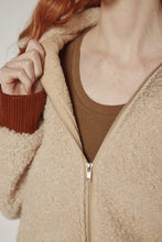 Load image into Gallery viewer, Wool blend ribbed short bomber jacket
