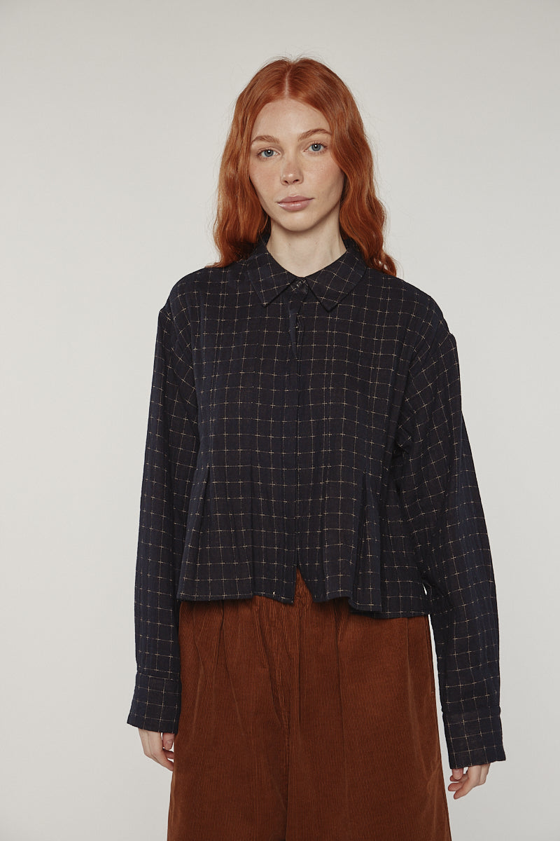 Cotton pleated blouse