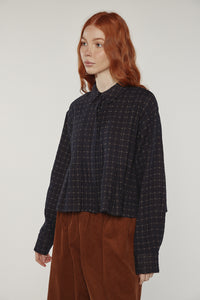 Cotton pleated blouse