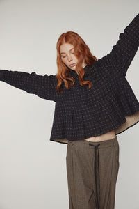 Cotton pleated blouse