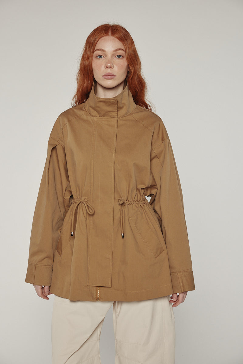 Tie waist utility jacket