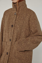 Load image into Gallery viewer, Wool high-neck maxi coat

