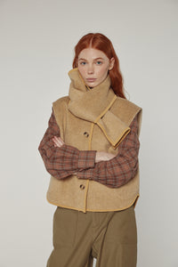 Wool-blended scarf vest