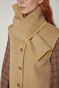 Wool-blended scarf vest