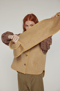 Wool-blended scarf vest