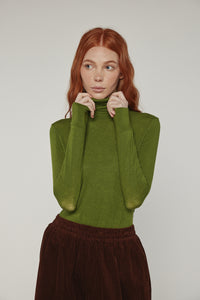 Wool blend lightweight turtleneck