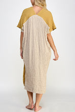 Load image into Gallery viewer, Double v- neck pullover silk blend dress
