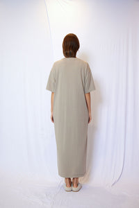 Garment dye half sleeve  t shirt maxi dress