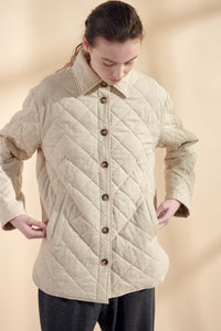 Quilted button down shirts jacket