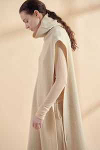 Wool cashmere blend turtleneck tunic