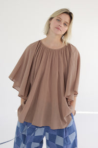 Flare short sleeve cotton Top