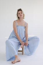 Load image into Gallery viewer, Gingham linen wide leg jumpsuit
